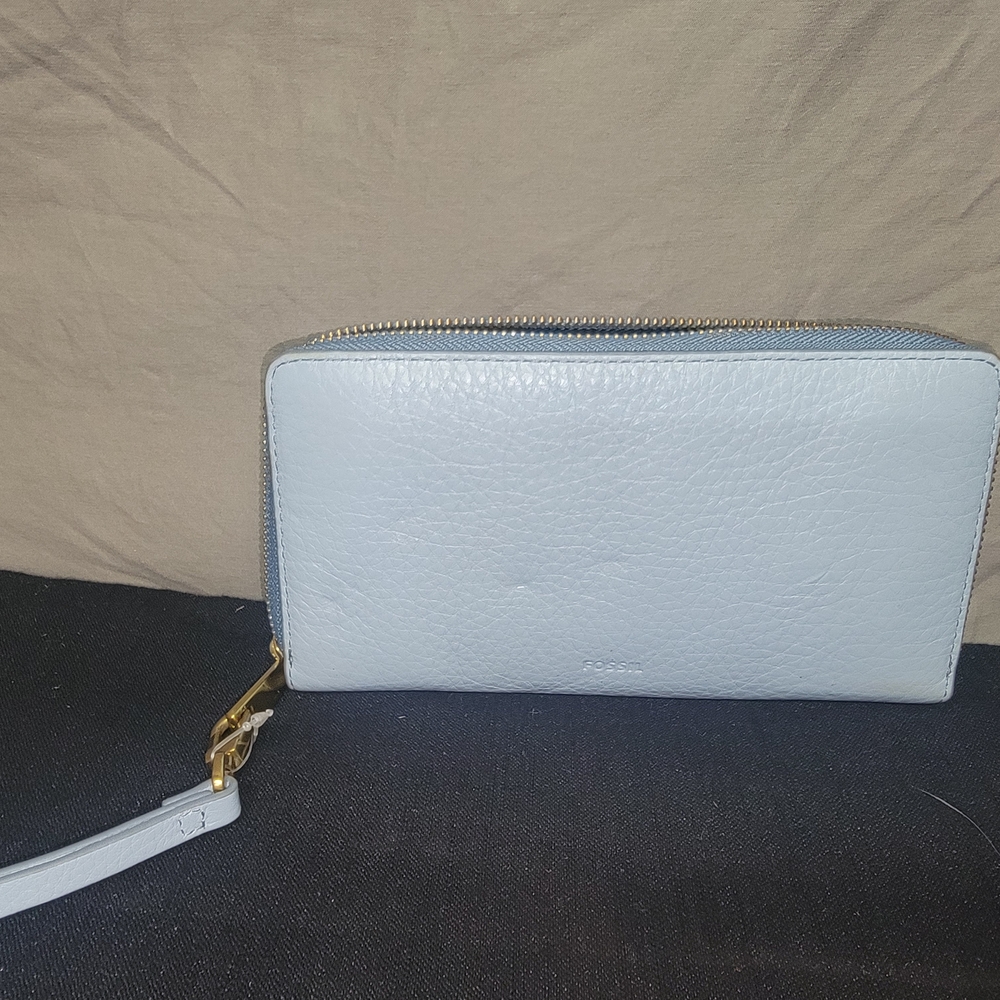 Fossil Horizon Blue Leather Wallet